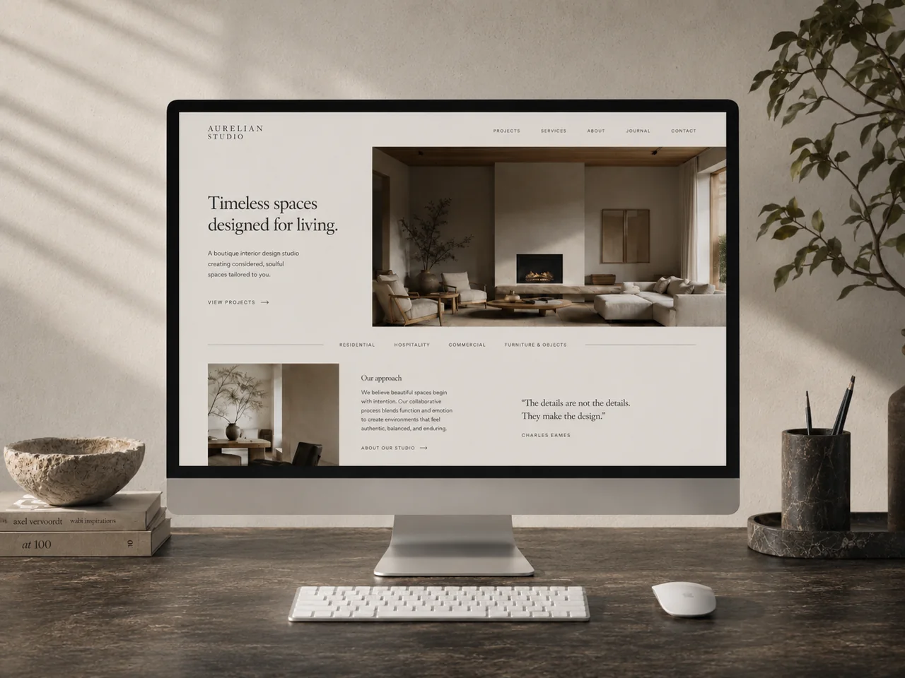 Website concept for an interior design studio