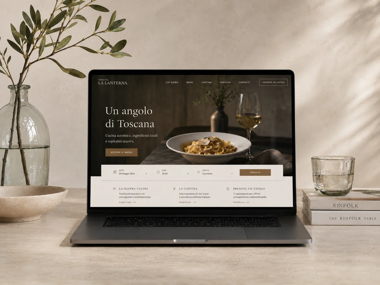 Website concept for a Tuscan restaurant