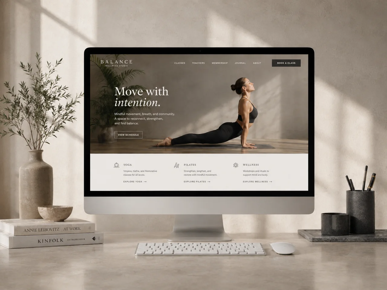 Website concept for a wellness studio